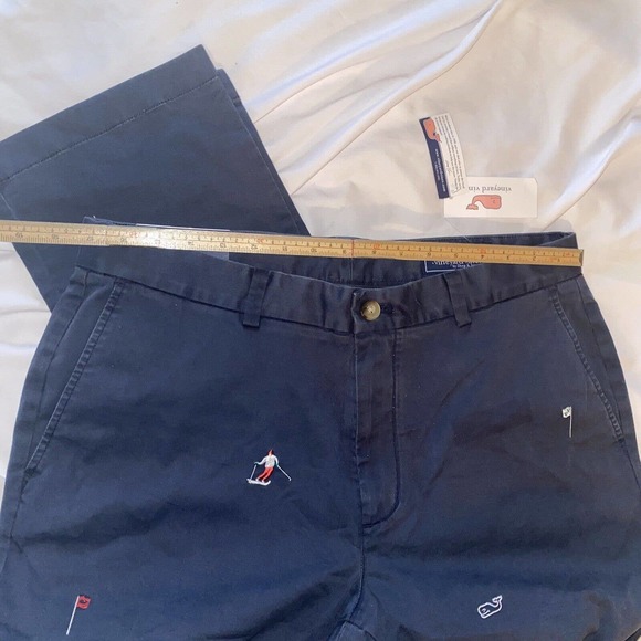 Vineyard Vines Pants Mens 35X32 Blue Slim Fit Breaker Ski Embroidered Chino NWT - Picture 14 of 16